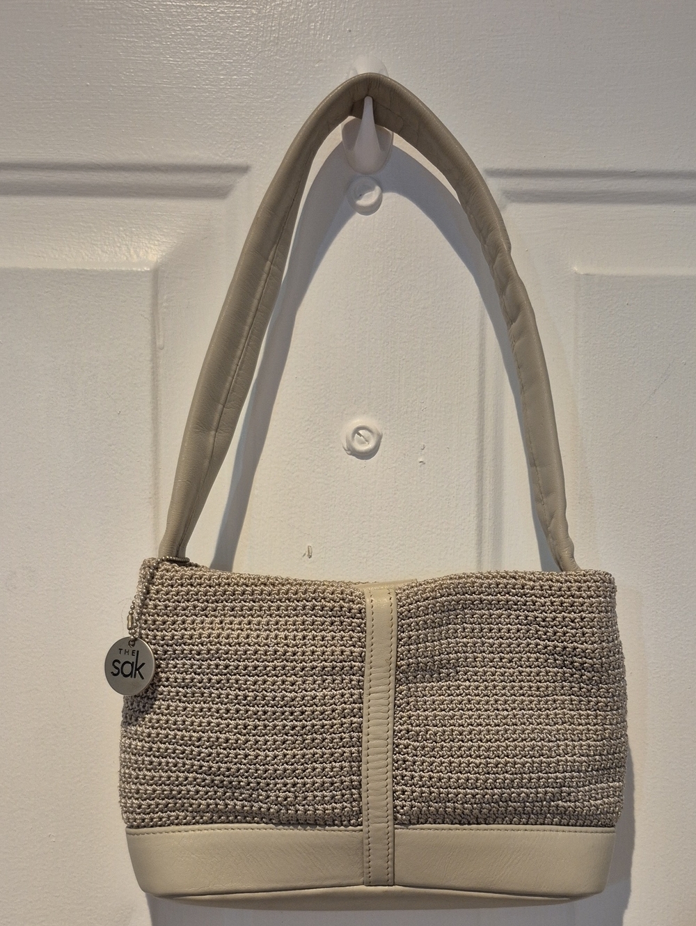 The Sak Beige Woven Shoulder Bag